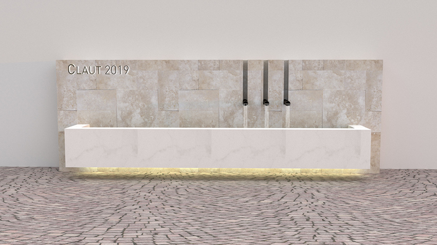 Progetto della fontana in Piazza San Giorgio a Claut