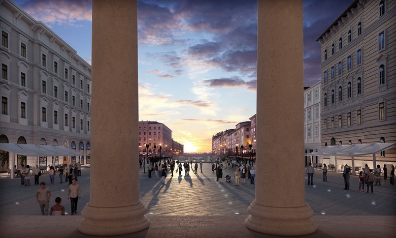 Seconda vista del progetto di riqualificazione di Piazza Sant’Antonio